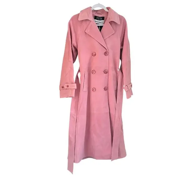 Reformation Veda Ashland Leather Trench Pink - Picture 5 of 10